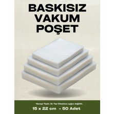 15X22 cm Endüstriyel Gıda Düz Tip 80 Mikron Vakum Makinesi Poşeti  50 Adet