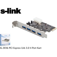 S-Link Sl-3Ex6 Pcı Express Usb 3.0 4 Port Kart