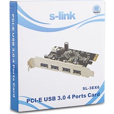 S-Link Sl-3Ex6 Pcı Express Usb 3.0 4 Port Kart