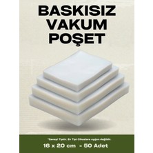 16X20 cm Endüstriyel ve Gıda Düz Tip Vakum Makinesi Poşeti 50 Adet - 70 Mic.