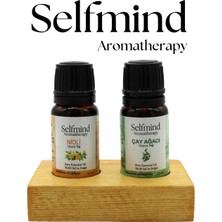 Selfmind Aromaterapi 2 Delikli Uçucu Yağ Standı  Doğal Çam Ağacı