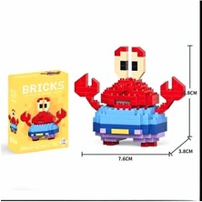 Sünger Bob  Patrick ve Yengeç Adam 3'lü Figür Yapıtaşları Yapboz Puzzle 3D Hediye