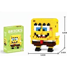 Sünger Bob  Patrick ve Yengeç Adam 3'lü Figür Yapıtaşları Yapboz Puzzle 3D Hediye