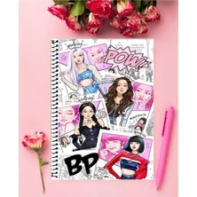 Rollas Store Blackpink Defter 1 Adet Özel Tasarım A4 Boyutu 21*29 Cm Telli Çizgili Büyük Boy Defter