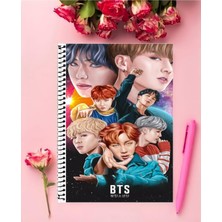 Rollas Store Bts Defter 1 Adet Özel Tasarım A4 Boyutu 21*29 Cm Telli Çizgili Büyük Boy Defter