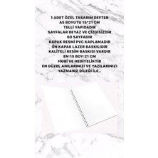 Rollas Store Halsey Defter 1 Adet Özel Tasarım A4 Boyutu Telli Orta Boy defter