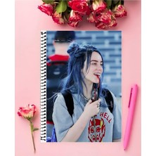 Rollas Store Billie Eilish Defter 1 Adet Özel Tasarım A4 Boyutu Telli Orta Boy defter