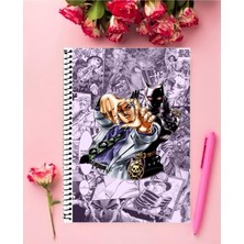 Rollas Store Jojo’s Bizarre Adventure Anime Defter 1 Adet Özel Tasarım A4 Boyutu 21*29 Cm Telli Büyük Boy Defter