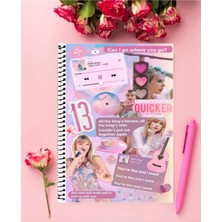 Rollas Store Taylor Swift Defter 1 Adet Özel Tasarım A4 Boyutu 21*29 Cm Telli Büyük Boy Defter