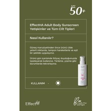 EffectHA Adult Body Sunscreen Tüm Ciltler için Nemlendirici Vücut Güneş Koruyucu Krem Yetişkinlere Özel SPF50+ 150ml