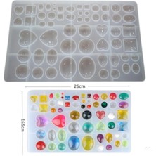 Tinky Winky Epoksi Kalp Yuvarlak Şekilli Silikon Kalıp Çoklu Kolye Küpe Bileklik Takı Kalıbı