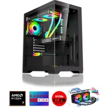 Zeiron Pegasus RX25 Ryzen 7 5700X 32GB Ram 512 GB M.2 Nvme 8gb 256BIT RX580 Sıvı Soğutmalı Oyuncu Masaüstü Bilgisayar