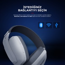 Rampage Blıtz Beyaz/gri Wireless 2.4g+ Bluetooth Mikrofonlu Oyuncu Kulaklığı