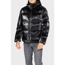 Ea7 Regular Fit Parlak Görünümlü Kapüşonlu Şişme Mont Erkek Mont 6DPB34 Pnhmz 1200