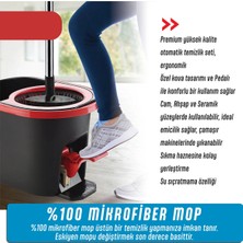 Grimor Life Ultra Güçlü Pedallı Döner Başlıklı Mop Temizlik Seti 16 Litre 1 Adet Yedek Mop Bezi Hediyeli