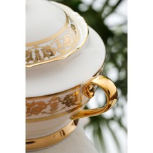 Acar Caroline Bone China Emboss 60 Parça 12 Kişilik Gold Porselen Yemek Takımı