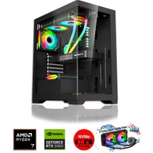 Zeiron Pegasus RTX25 Ryzen 7 5700X 32GB Ram 512 GB M.2 Nvme 12GB 192BIT RTX3060 Sıvı Soğutmalı Oyuncu Masaüstü Bilgisayar