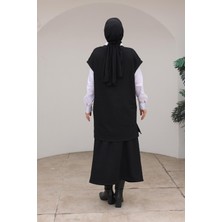 Armine Trend Gömlek Süveterli Ikil Takım Siyah 24KT640