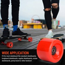 Qcuiil 4 Tekerlek Seti 70MM 78A Ofset Hub Katı Longboard Tekerlekler, Abec 9 Siyah Rulmanlı Pürüzsüz Longboarding Tekerlekler, Beyaz (Yurt Dışından)