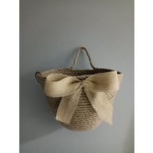 Pınar Gündoğdu Collection Hasır Kapı Önü Sepeti Kapı Önü Süsü  Çok Amaçlı  Hasır Sepet Hasır Çiçeklik Sepet