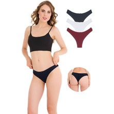 New Lilla 3232 Düz Pamuklu Brezil 3'lü Kadın Külot Paketi