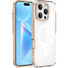 Case 4u Apple iPhone 16 Pro Max Kılıf Magsafe Şarj Özellikli Çıkarılabilir Arka Yüzeyli Polar Kapak Gold