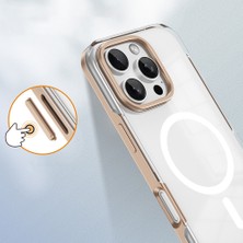 Case 4u Apple iPhone 16 Pro Max Kılıf Magsafe Şarj Özellikli Çıkarılabilir Arka Yüzeyli Polar Kapak Gold