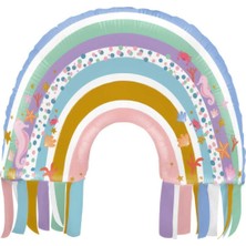 Parti Hediye Sepeti Okyanus Gökkuşağı Folyo Balon