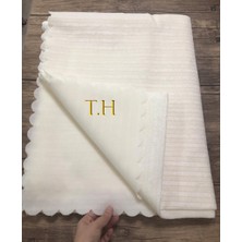 Türkanlar Home Süngerli Çizgili Koltuk Örtüsü ( Yeni Model ) Ekru
