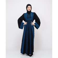 Zaytoon Nakışlı Elbise Filistin Kefiye Motifli Tek Taraflı Nakışlı Kadın Uzun Elbise