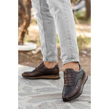 Daxtors D0315 Ortopedik Erkek Klasik Ayakkabı Kahverengi Mikrofiber Termo Taban ile Rahat Kullanım