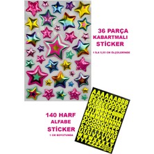 Sportaj Turkuaz Çocuk Kaskı Yıldızlar ve Harfler Stickerlı Spor Koruyucu Kask Lila Dizlik Dirseklik Seti