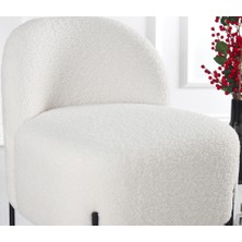 Lorence Home Cliny Kürk Teddy Puf - Siyah Ayak