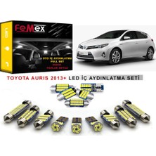 Femex Toyota Auris LED 2013 ve Sonrası Cam Tavanlı Model Iç Aydınlatma Ampul Seti Femex Parlak Beyaz