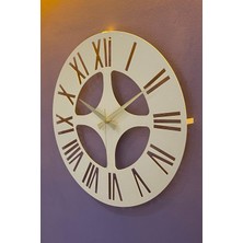 MOOCLOCK Roma Model Dekoratif Metal Lazer Kesim Akar SESSİZ Mekanizmalı Duvar Saati 40*40cm