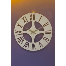 MOOCLOCK Roma Model Dekoratif Metal Lazer Kesim Akar SESSİZ Mekanizmalı Duvar Saati 40*40cm