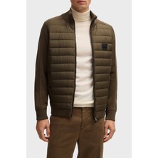 Boss Pamuklu ve Yünlü Slim Fit Dik Yaka Fermuarlı Ceket Erkek Ceket 50526835 361