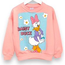 Little Tortoise Daisy Duck Karakterli Papatya Desenli Kız Çocuk Sweatshirt Takım