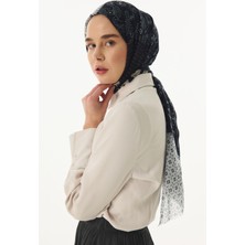 Fenza Scarf Mira Etnik Desen Vizon-Siyah Pamuklu Şal