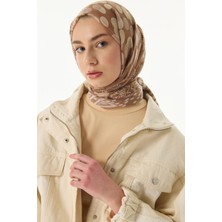 Fenza Scarf Adalie Geometrik Çiçek Desen Petrol Pamuklu Şal