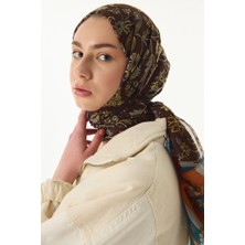 Fenza Scarf Amaya Etnik Desen Krem-Pudra Pamuklu Şal