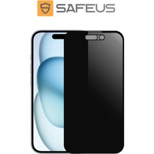 Safeus Apple iPhone 15 Plus Tam Kaplayan Hayalet Toz Filtreli Ekran Koruyucu Cam