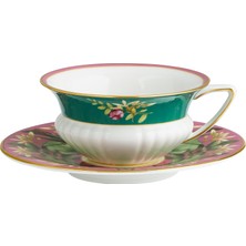 Wedgwood Wonderlust Pembe Lotus Çay Fincanı ve Tabağı Seti – Ince Kemik Çini