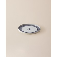 Volet Yuvarlak Sunum Tepsi - Lacivert/beyaz