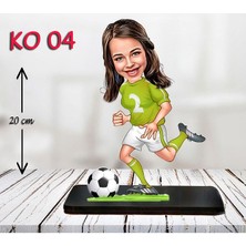 Özcan Tasarım Kişiye Özel Ahşap Biblo - Kız Çocuk Karikatür Biblo - Futbolcu Biblo