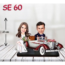 Özcan Tasarım Kişiye Özel Ahşap Biblo - Limuzin Kullanan Çift