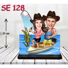 Özcan Tasarım Kişiye Özel Ahşap Biblo - Tekne Kullanan Çift 3