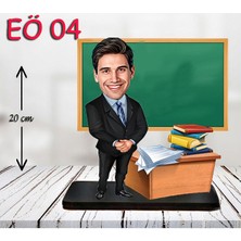 Özcan Tasarım Kişiye Özel Ahşap Biblo - Erkek Öğretmen Karikatür Biblo - Öğretmen Biblo 4