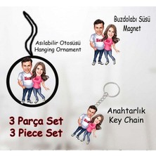 Özcan Tasarım Kişiye Özel 3 Parça Aksesuar Set - Karikatür Set