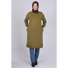 Ottoman Wear Büyük Beden Basic Tunik Olive OTW2049